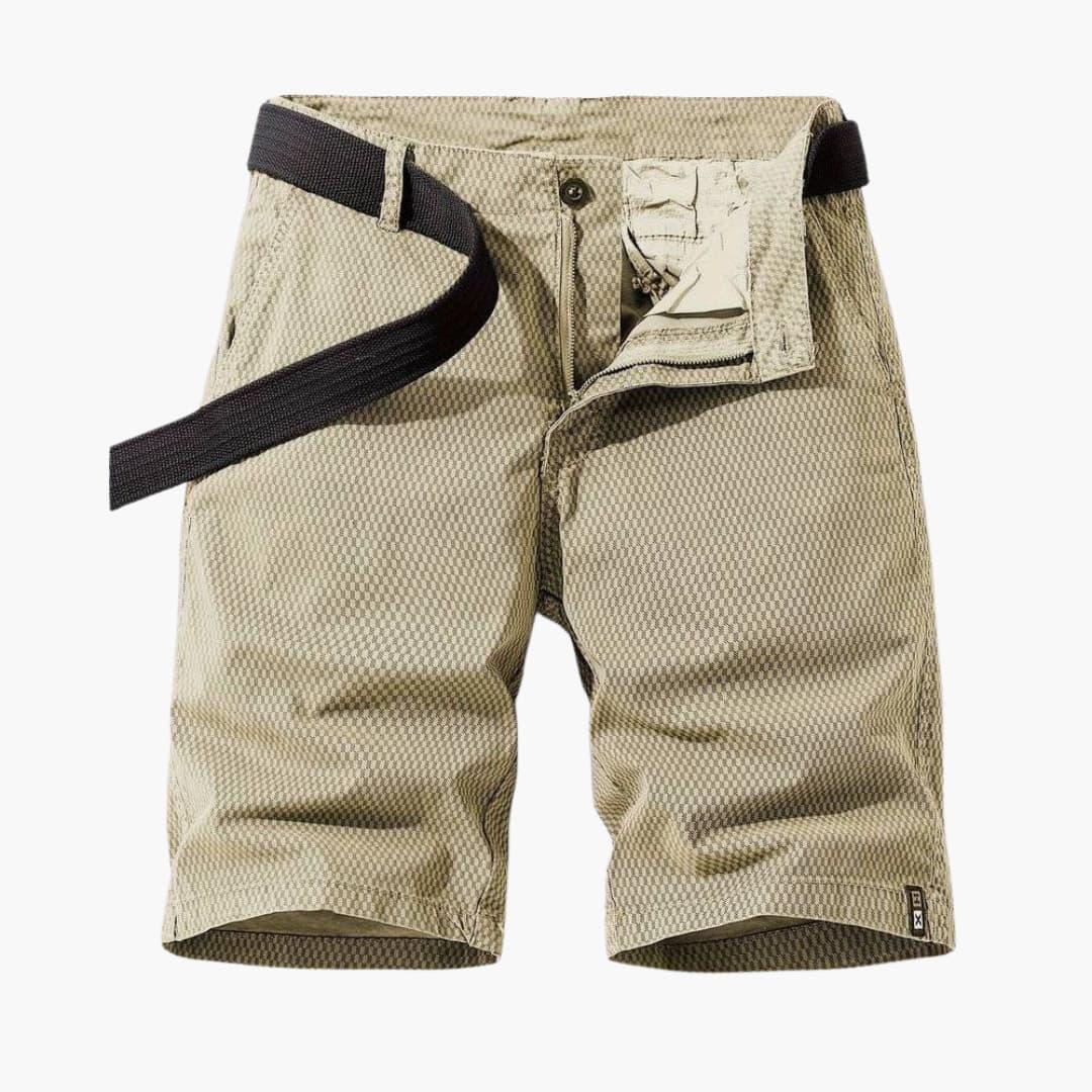 Bavane | Men's Summer Shorts with Pockets and Fabric Belt Knee-Length