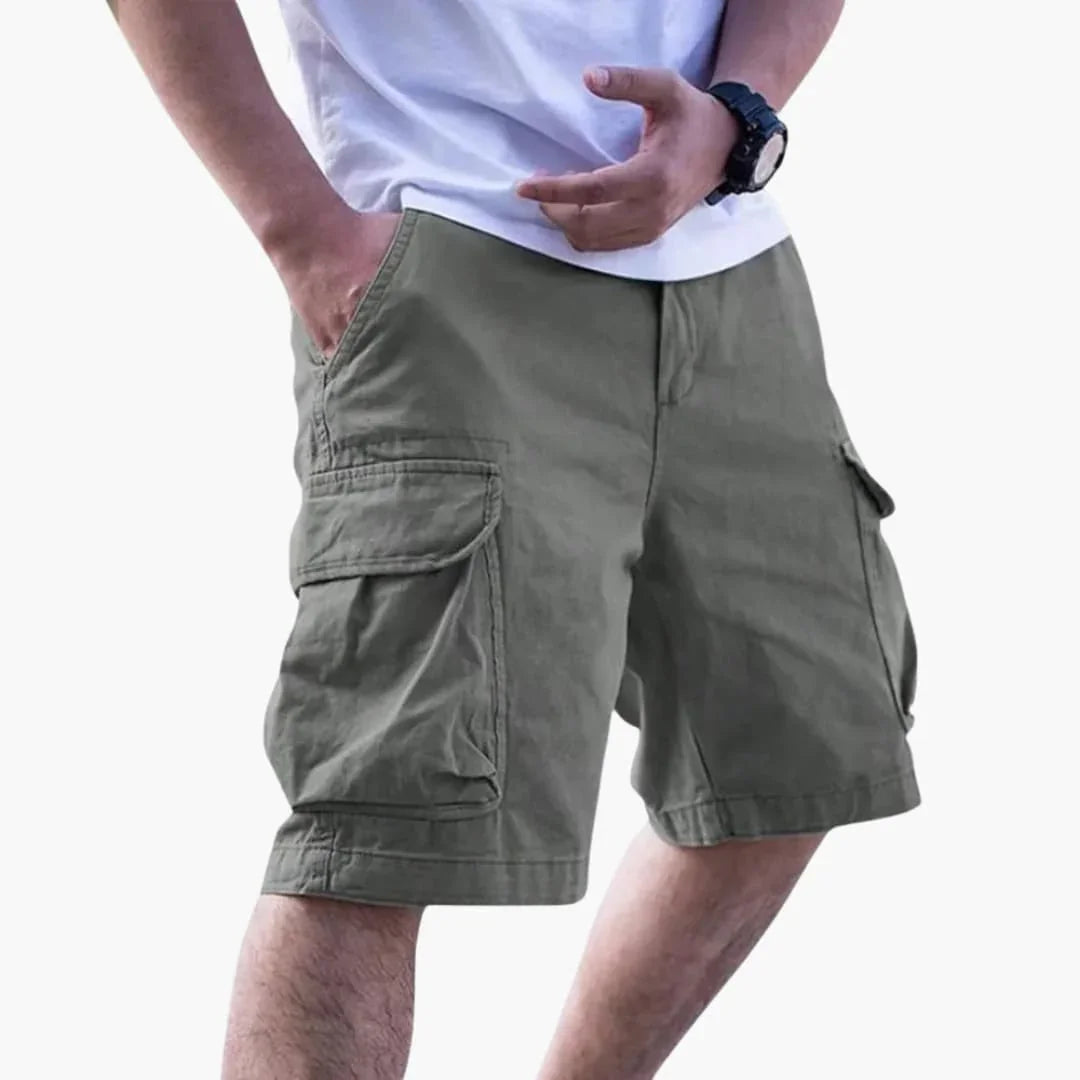 Men's Summer Cargo Shorts with Pockets and Zipper Closure