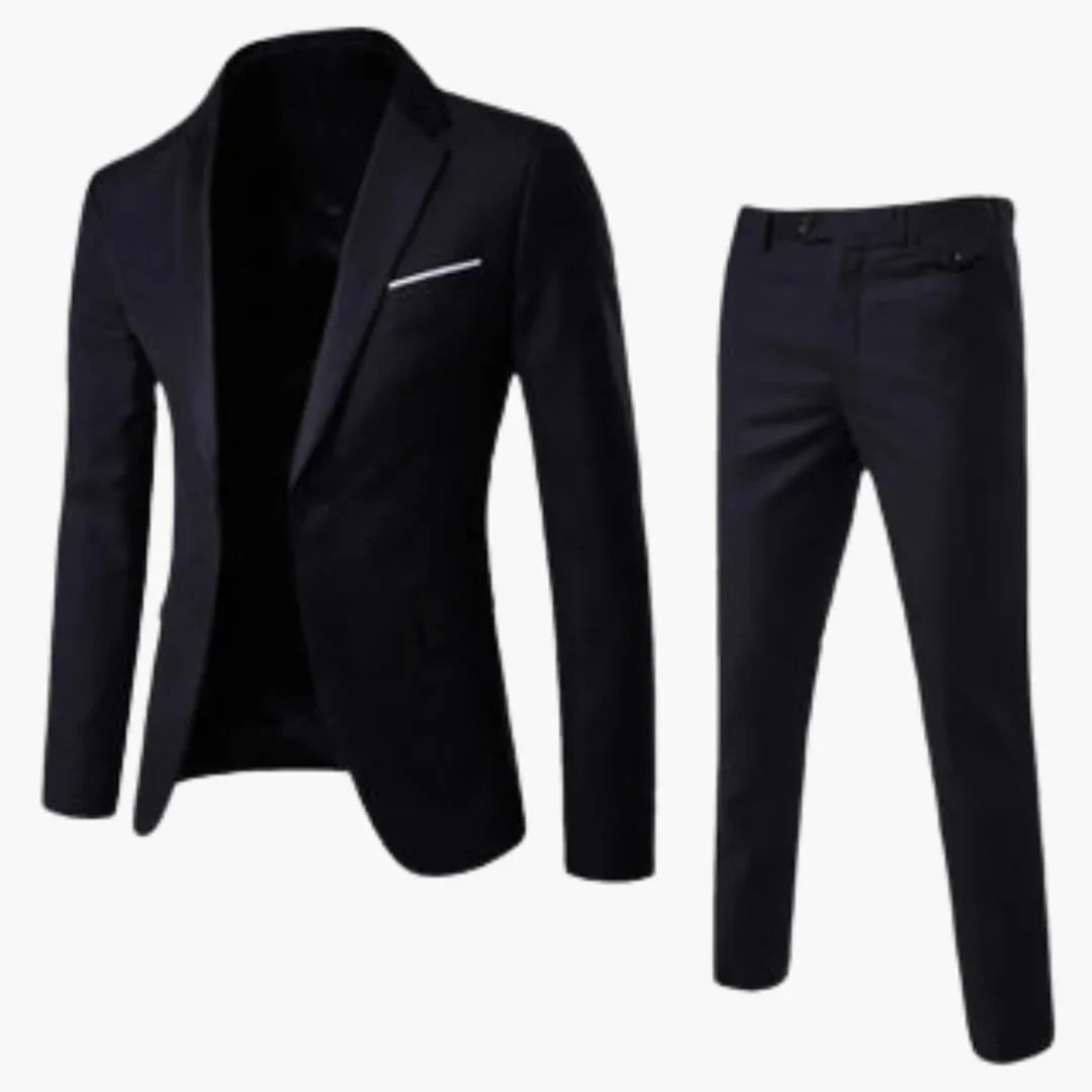 Bavane | Men's Summer Suit Two-Piece with Lapel and Flat Front Pants