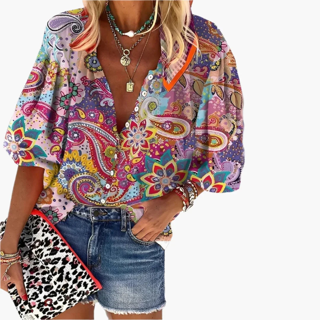 Bavane | Shirt with Mandala Pattern for Women - Boho Style Top