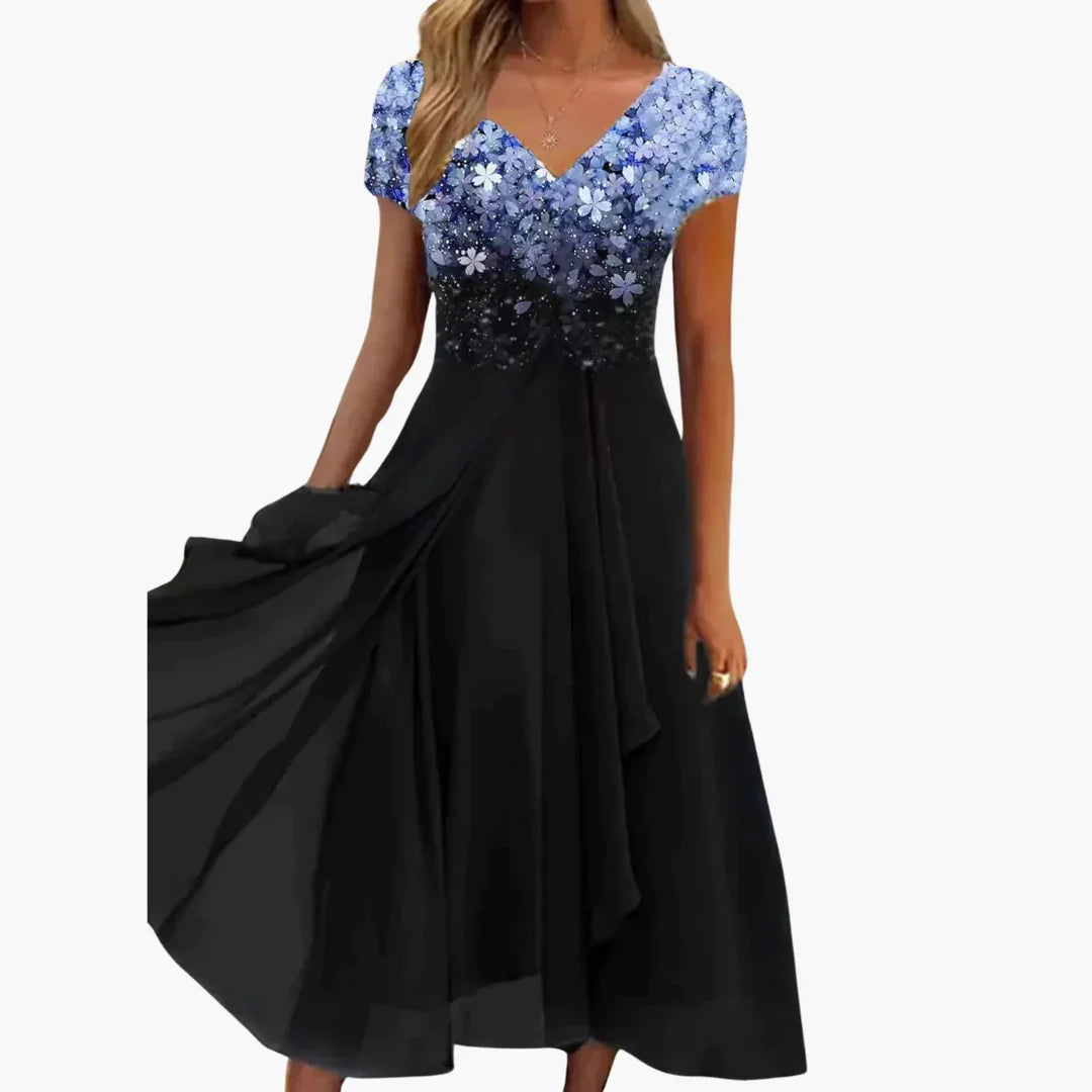 Bavane | Midi Dress for Women - Elegant with Sequins & Chiffon Skirt