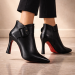 Women's Ankle Boots with Buckle Detail and Block Heel