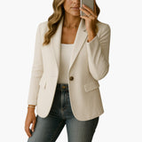 Women's Blazer with Notched Lapel and Single Button