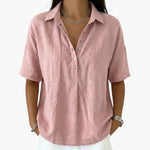 Women's Blouse with Collar and Button Closure