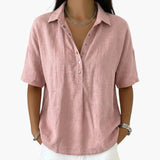 Women's Blouse with Collar and Button Closure