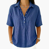 Women's Blouse with Collar and Button Closure