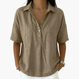 Women's Blouse with Collar and Button Closure