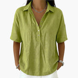 Women's Blouse with Collar and Button Closure