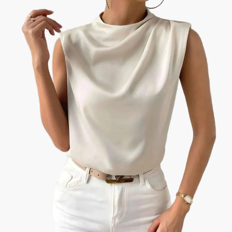 Bavane | Women's Sleeveless Blouse with Round Neckline and Loose Fit