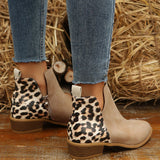 Women's Boots with Side Zipper and Low Heel