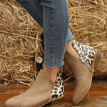 Women's Boots with Side Zipper and Low Heel