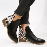 Women's Boots with Side Zipper and Low Heel