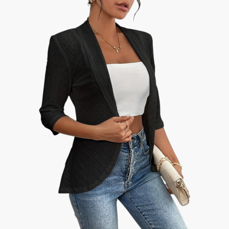 Women's Coat with Open Front and Shawl Collar