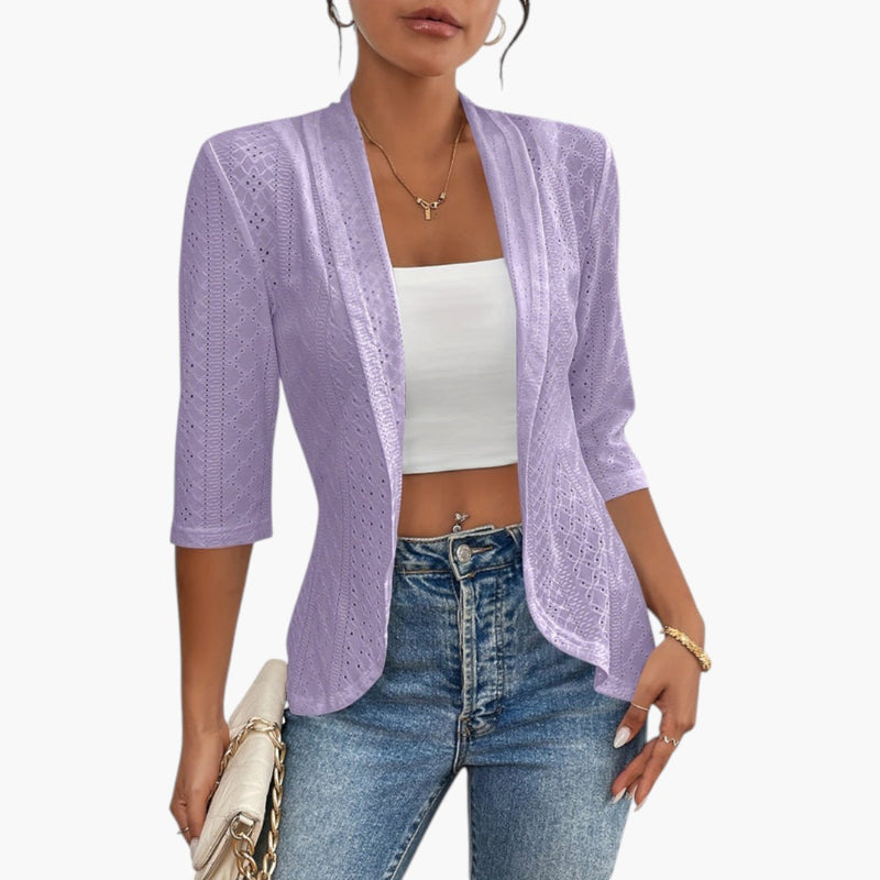 Women's Coat with Open Front and Shawl Collar