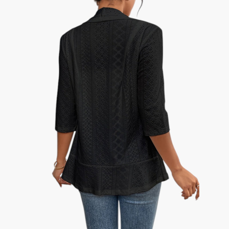 Women's Coat with Open Front and Shawl Collar