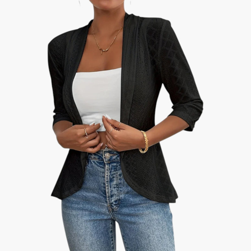 Women's Coat with Open Front and Shawl Collar