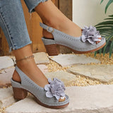 Women's Heeled Sandals with Adjustable Strap and Cushioned Insole