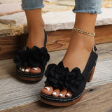 Women's Heeled Sandals with Adjustable Strap and Cushioned Insole
