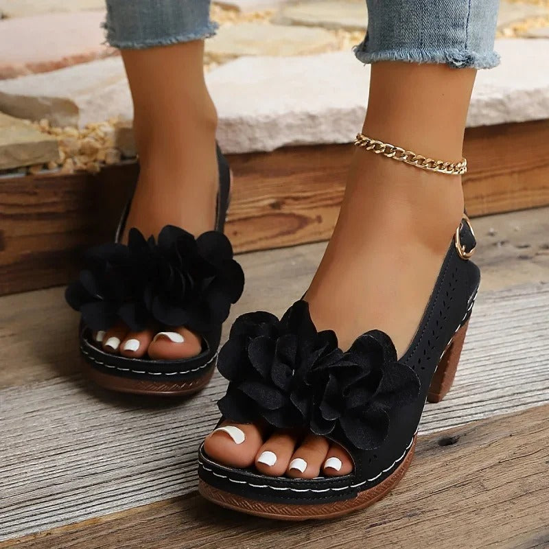 Bavane | Women's Heeled Sandals with Adjustable Strap and Cushioned Insole