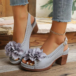 Women's Heeled Sandals with Adjustable Strap and Cushioned Insole
