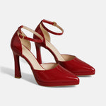 Women's Heels with Ankle Strap and Block Heel
