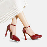 Women's Heels with Ankle Strap and Block Heel