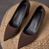 Women's Heels with Pointed Toe and Block Heel