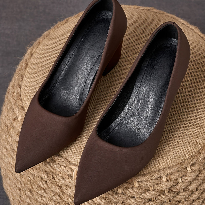 Women's Heels with Pointed Toe and Block Heel