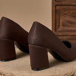 Women's Heels with Pointed Toe and Block Heel