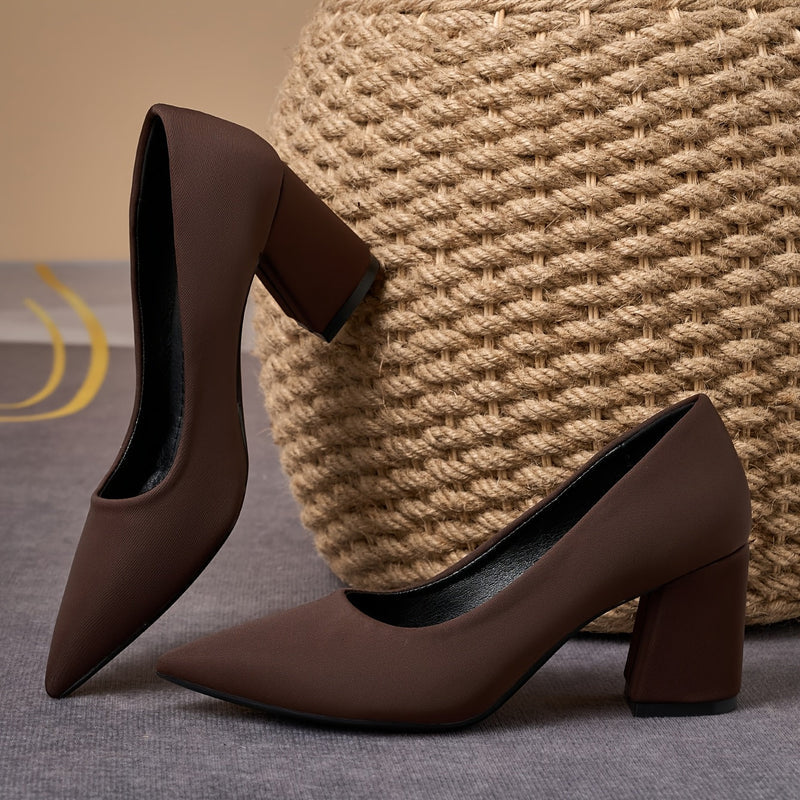 Women's Heels with Pointed Toe and Block Heel