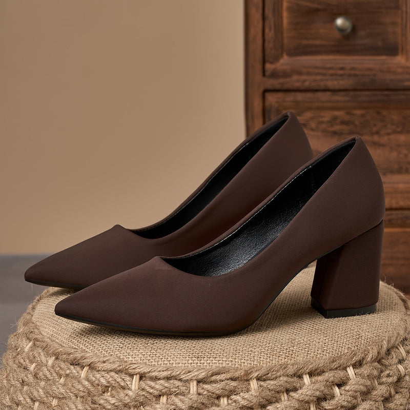 Women's Heels with Pointed Toe and Block Heel