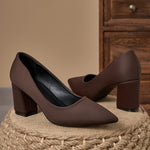 Women's Heels with Pointed Toe and Block Heel