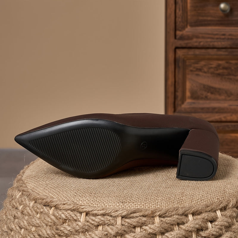 Women's Heels with Pointed Toe and Block Heel