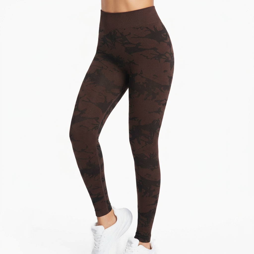 Bavane | Women’s High-Waisted Camouflage Print Stretch Leggings