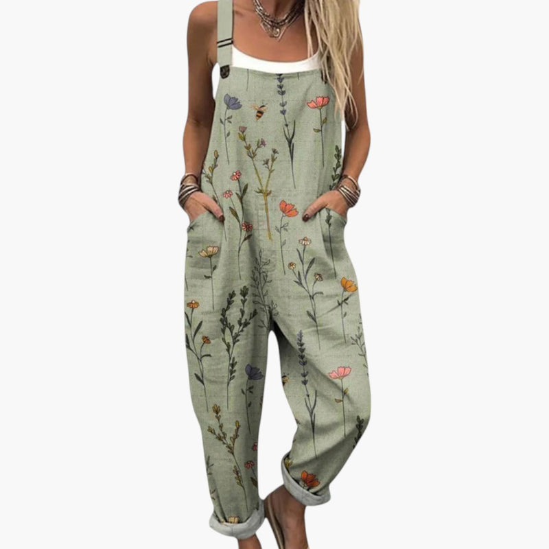 Women's Jumpsuits with Printed Surface and Wide Legs