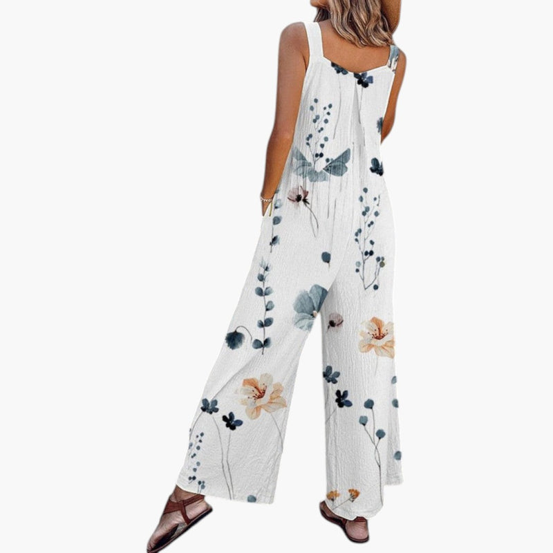 Women's Jumpsuit with Adjustable Straps and Wide Leg Design