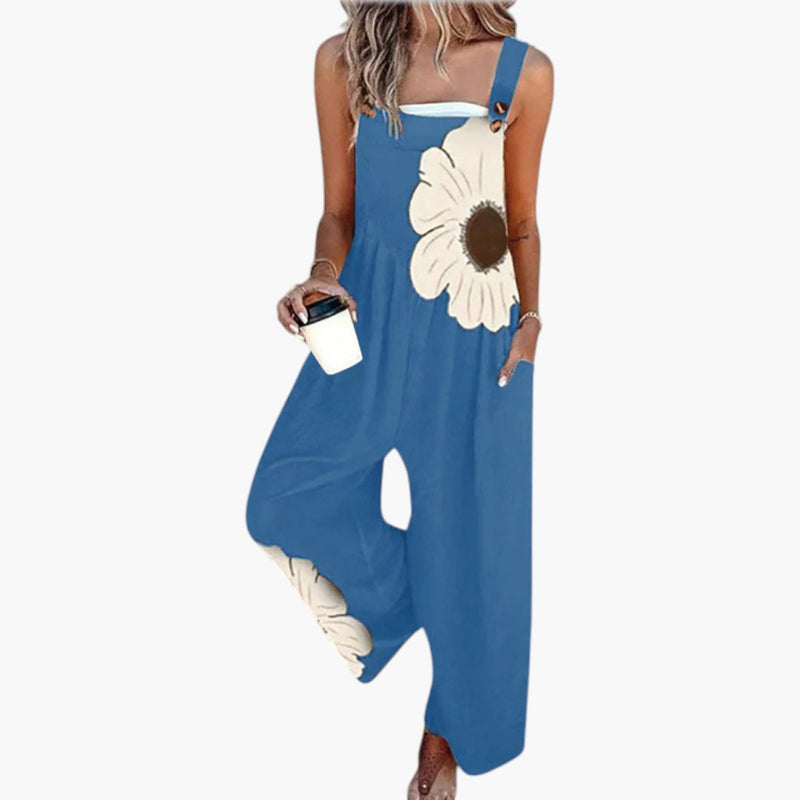 Women's Jumpsuit with Adjustable Straps and Wide Leg Design