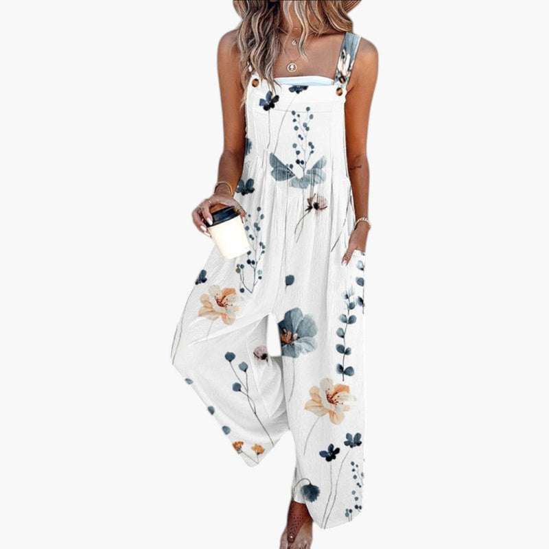 Women's Jumpsuit with Adjustable Straps and Wide Leg Design