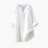 Sofia | Women's Linen Blouse with Button Closure and Rollable Sleeves