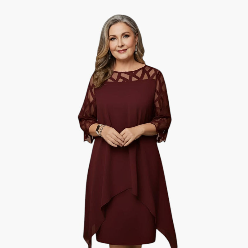 Women's Midi Dress with Adjustable Fit and Long Sleeves