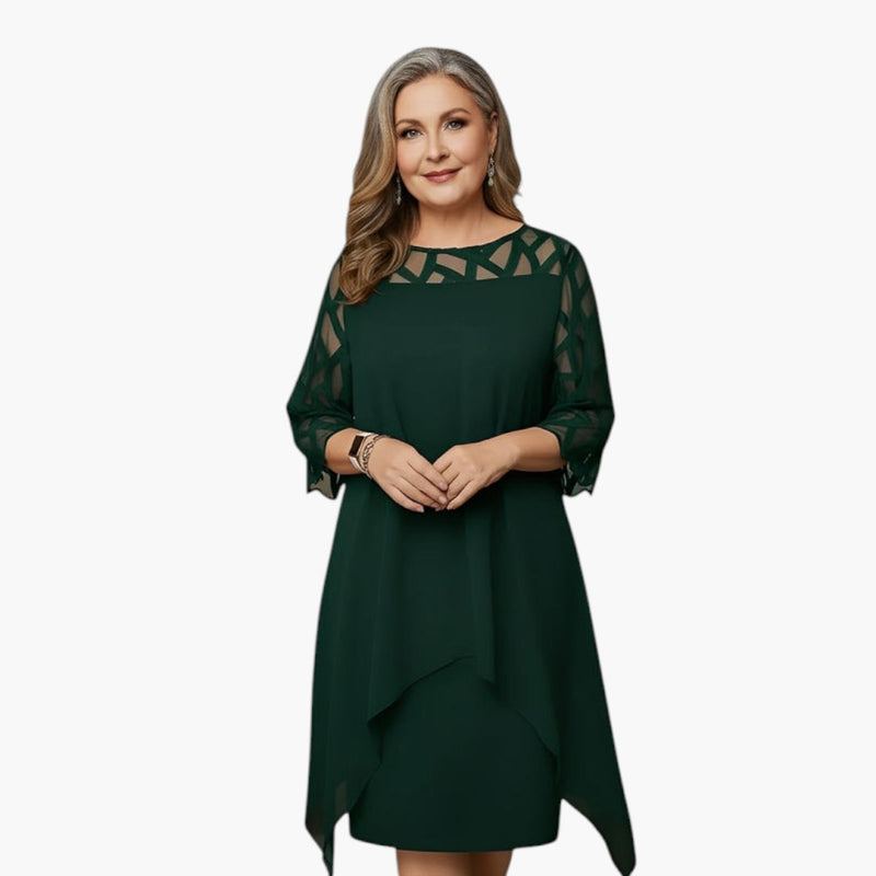Women's Midi Dress with Adjustable Fit and Long Sleeves