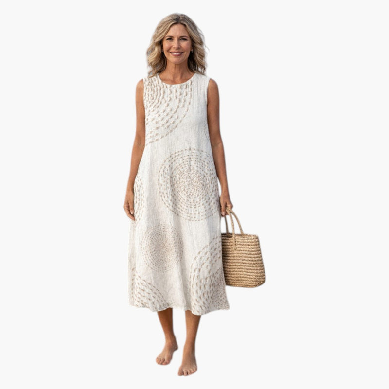 Bavane | Women's Midi Dress with Sleeveless Design and Pockets