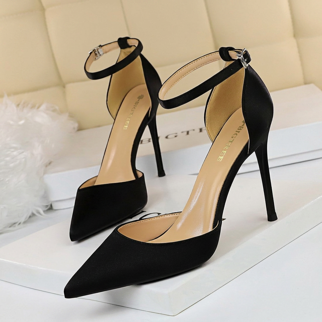 Women's Mules with Crystal Detail and Slim Heel
