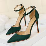 Women's Mules with Crystal Detail and Slim Heel