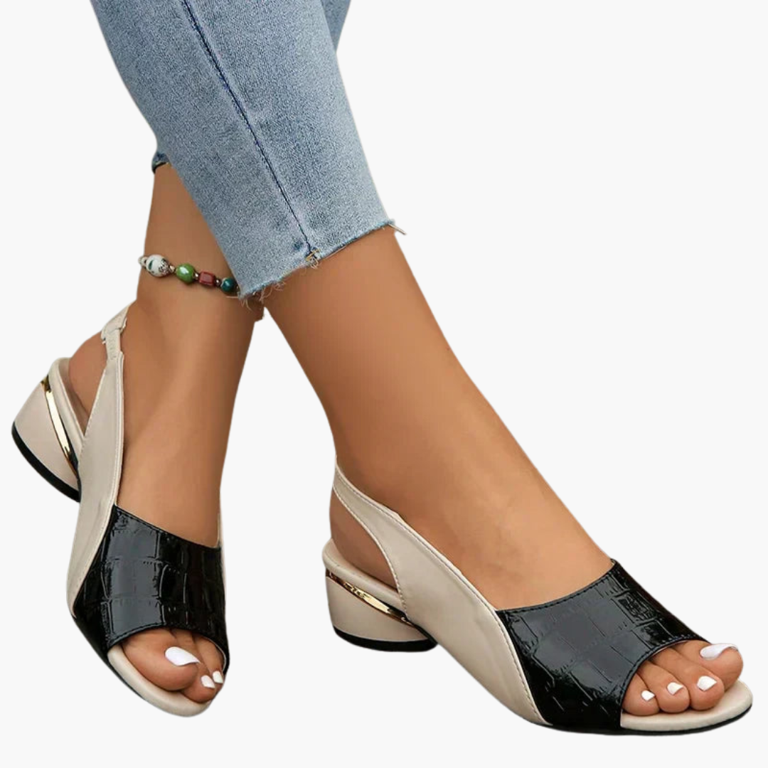 Women's Orthopedic Sandals with Block Heel and Padded Insole