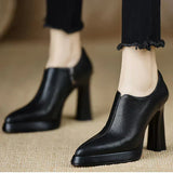 Women's Pumps with Platform Sole and Side Zipper