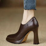 Women's Pumps with Platform Sole and Side Zipper