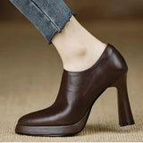 Women's Pumps with Platform Sole and Side Zipper