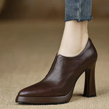 Women's Pumps with Platform Sole and Side Zipper
