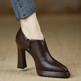 Women's Pumps with Platform Sole and Side Zipper